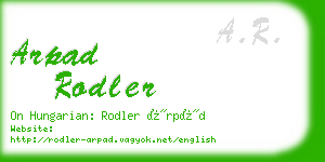 arpad rodler business card